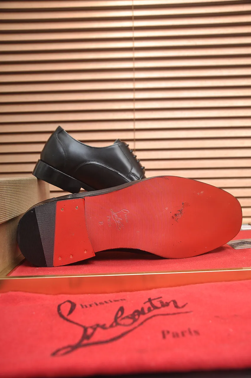 Men's shoes 💰620💶 [Chrstian Loubotin] Red-soled shoes 💋Original mold opening, the highest version on the market, purely handmade ➕Imported cowhide uppers, first-layer water-dyed cowhide lining! Original EU high-gloss outsole. 38 to 45 (45 customized)